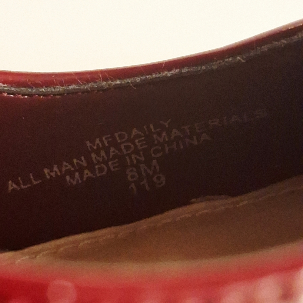 MARC FISHER Burgundy Patent Leather Strappy Pointed Toe Heels Ankle Strap Size 8 - Picture 11 of 13